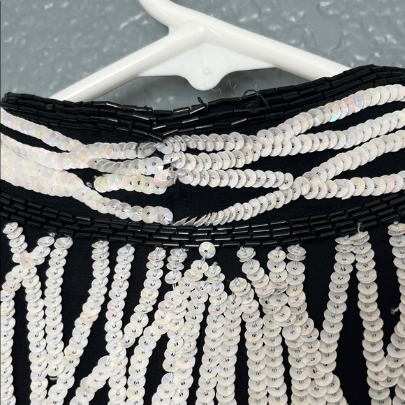 80s Vintage Nipon Night Women's Black and White sequin detailed Blazer - Picture 7 of 15